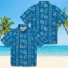 Detroit Lions Hawaiian Shirt - Framed Floral Blue Aloha Shirt