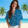 Detroit Lions Hawaiian Shirt - Framed Floral Blue Aloha Shirt