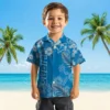 Detroit Lions Hawaiian Shirt - Hibiscus Print Blue Aloha Shirt