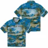 Detroit Lions Hawaiian Shirt - Palm Horizon Blue Aloha Shirt