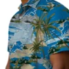 Detroit Lions Hawaiian Shirt - Palm Horizon Blue Aloha Shirt