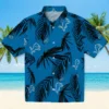 Detroit Lions Hawaiian Shirt - Palm Leaf Blue Aloha Shirt