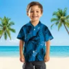 Detroit Lions Hawaiian Shirt - Palm Leaf Blue Aloha Shirt
