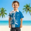 Detroit Lions Hawaiian Shirt - Palm Trees Blue White Aloha Shirt