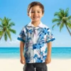Detroit Lions Hawaiian Shirt - Patriotic Hibiscus Design Blue White Aloha Shirt