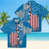 Detroit Lions Hawaiian Shirt - Stitched Flag Blue Aloha Shirt