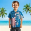 Detroit Lions Hawaiian Shirt - Stitched Flag Blue Aloha Shirt