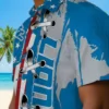 Detroit Lions Hawaiian Shirt - Stitched Flag Blue Aloha Shirt