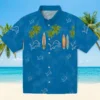 Detroit Lions Hawaiian Shirt - Surfboard Palm Blue Aloha Shirt