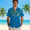 Detroit Lions Hawaiian Shirt - Surfboard Palm Blue Aloha Shirt