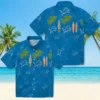 Detroit Lions Hawaiian Shirt - Surfboard Palm Blue Aloha Shirt