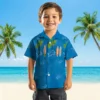 Detroit Lions Hawaiian Shirt - Surfboard Palm Blue Aloha Shirt
