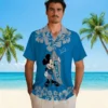 Detroit Lions Hawaiian Shirt - Surfing Mickey Blue Aloha Shirt