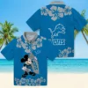 Detroit Lions Hawaiian Shirt - Surfing Mickey Blue Aloha Shirt