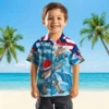 Detroit Lions Hawaiian Shirt - Surfing Santa Blue Aloha Shirt