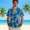 Detroit Lions Hawaiian Shirt - Tribal Symbols Blue Aloha Shirt