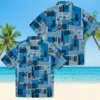 Detroit Lions Hawaiian Shirt - Tribal Symbols Blue Aloha Shirt