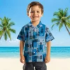 Detroit Lions Hawaiian Shirt - Tribal Symbols Blue Aloha Shirt