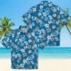 Detroit Lions Hawaiian Shirt - Tropical Floral Blue Aloha Shirt