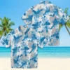 Detroit Lions Hawaiian Shirt - Tropical Leaves White Aloha Shirt
