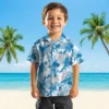Detroit Lions Hawaiian Shirt - Tropical Leaves White Aloha Shirt