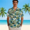 Detroit Lions Hawaiian Shirt - Tropical Yoda Green Aloha Shirt