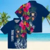 Houston Astros Hawaiian Shirt - Floral Polynesian Blue - Gift For Men, Women