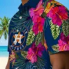 Houston Astros Hawaiian Shirt - Floral Polynesian Blue - Gift For Men, Women