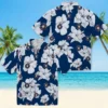 Houston Astros Hawaiian Shirt - Hibiscus Blooms Blue White - Gift For Men, Women
