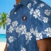 Houston Astros Hawaiian Shirt - Hibiscus Clusters Blue - Gift For Men, Women