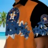 Houston Astros Hawaiian Shirt - Hibiscus Stripe Blue Black - Gift For Men, Women