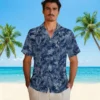 Houston Astros Hawaiian Shirt - Leafy Pattern Blue - Gift For Men, Women