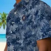 Houston Astros Hawaiian Shirt - Leafy Pattern Blue - Gift For Men, Women