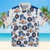 Houston Astros Hawaiian Shirt - Palm Island Print Blue White Aloha Shirt
