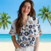 Houston Astros Hawaiian Shirt - Palm Island Print Blue White Aloha Shirt