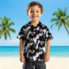 Houston Astros Hawaiian Shirt - Palm Motifs Black White Aloha Shirt