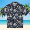 Houston Astros Hawaiian Shirt - Palm Pattern Blue Black Aloha Shirt