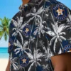 Houston Astros Hawaiian Shirt - Palm Pattern Blue Black Aloha Shirt