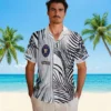Houston Astros Hawaiian Shirt - Palm Stripes Blue Black White Aloha Shirt