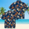 Houston Astros Hawaiian Shirt - Palm Tree Flower Blue Aloha Shirt