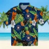 Houston Astros Hawaiian Shirt - Toucan Hibiscus Pineapple Blue Green Aloha Shirt