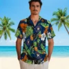 Houston Astros Hawaiian Shirt - Toucan Hibiscus Pineapple Blue Green Aloha Shirt