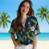 Houston Astros Hawaiian Shirt - Toucan Hibiscus Pineapple Blue Green Aloha Shirt