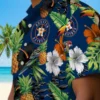 Houston Astros Hawaiian Shirt - Toucan Hibiscus Pineapple Blue Green Aloha Shirt