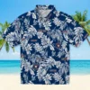 Houston Astros Hawaiian Shirt - Tropical Leaf Blue White Aloha Shirt