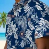 Houston Astros Hawaiian Shirt - Tropical Leaf Blue White Aloha Shirt