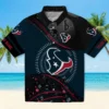 Houston Texans Hawaiian Shirt - Personalized Baseball Floral Football Wave Blue Black Aloha Shirt