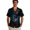 Houston Texans Hawaiian Shirt - Personalized Baseball Floral Football Wave Blue Black Aloha Shirt