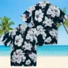 Houston Texans Hawaiian Shirt - Personalized Baseball Floral Hibiscus Blooms Blue White Aloha Shirt