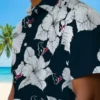 Houston Texans Hawaiian Shirt - Personalized Baseball Floral Hibiscus Blooms Blue White Aloha Shirt